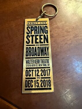 Vintage-Style Gold Broadway Ticket Keychain